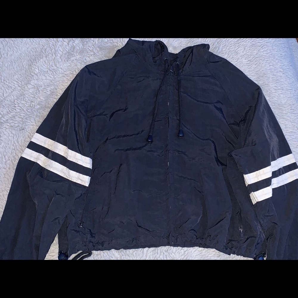 blue and white winder breaker from pacsun